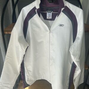 Vintage 90’s Reebok Women's White and Purple windbreaker Jacket